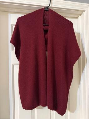 totes Open-Front Knit Poncho in Deep Wine